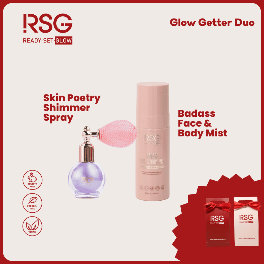 RSG Ready Set Glow Glow Getter Duo l Face and Body Mist & Skin Poetry Body Shimmer w/ RSG Holiday Gift Paper Bag - Ready Set Glow PH