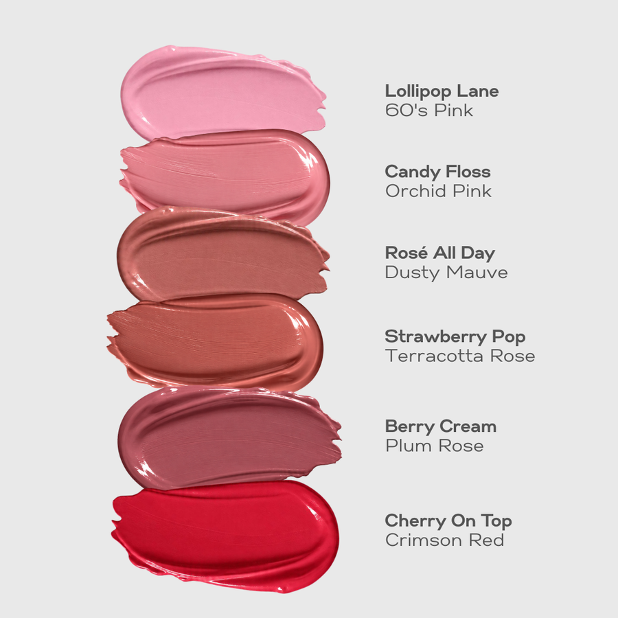 Lollipop Lane, Candy Floss, Rosé All Day, Strawberry Pop, Berry Cream, Cherry On Top