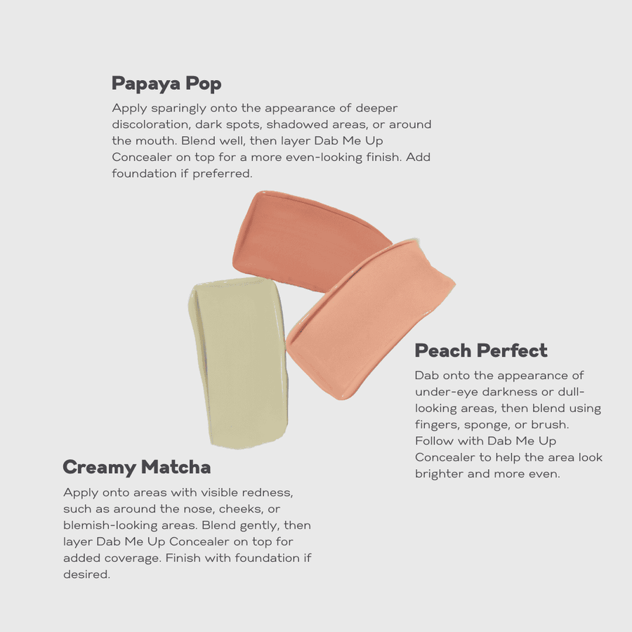 Creamy Matcha, Papaya Pop, Peach Perfect