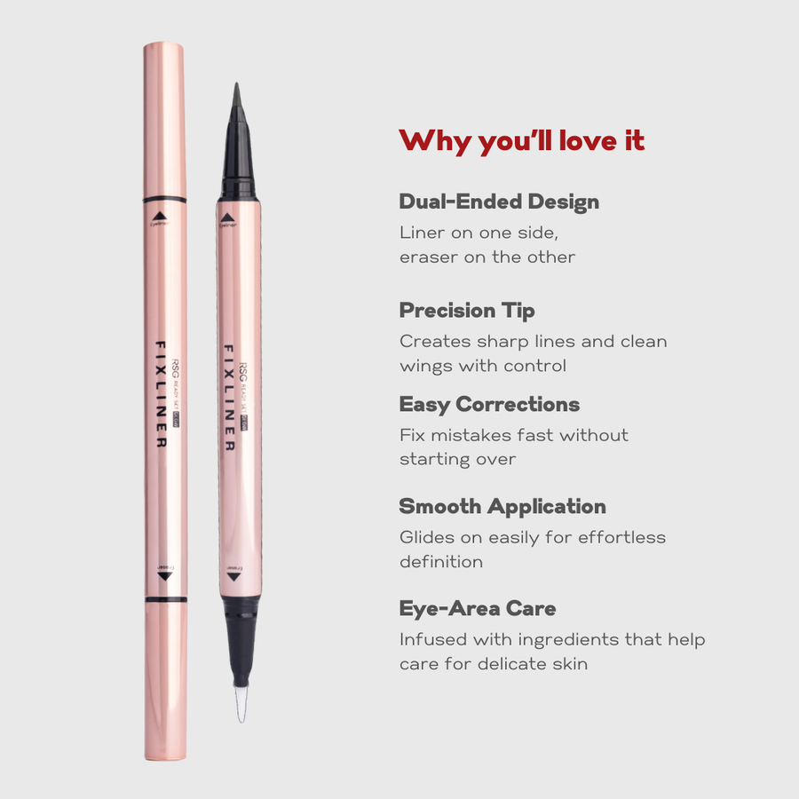 RSG Fixliner Dual-Ended Eyeliner w/ Eraser l Waterproof - Ready Set Glow PH